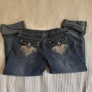 Vintage Y2K Angels Embellished Capri‎ Jeans